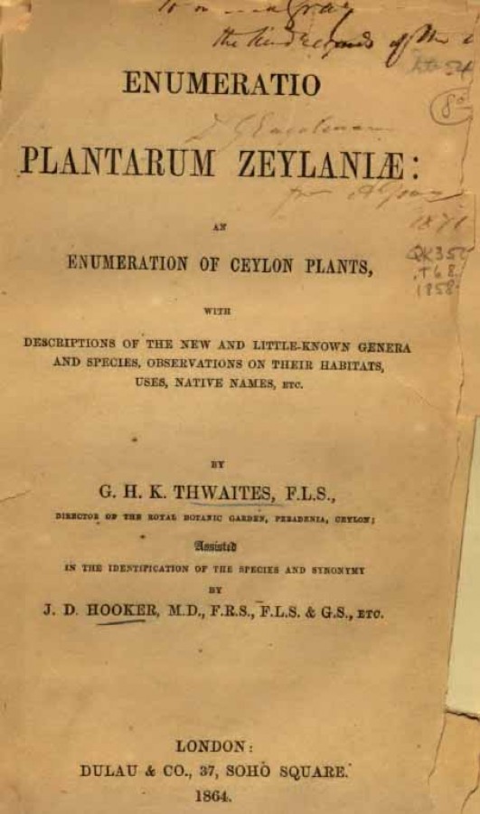 Enumeration Plantarum Zeylaniae : An Enumeration of Ceylon Plants